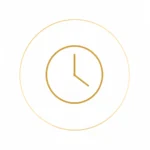 Gold clinic hours clock icon for Dermadent Clinic