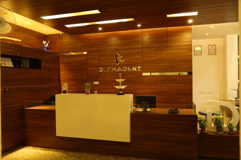 Dermadent Clinic reception in Udaipur