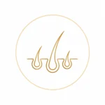 Gold hair follicle icon for Dermadent Hair Clinic