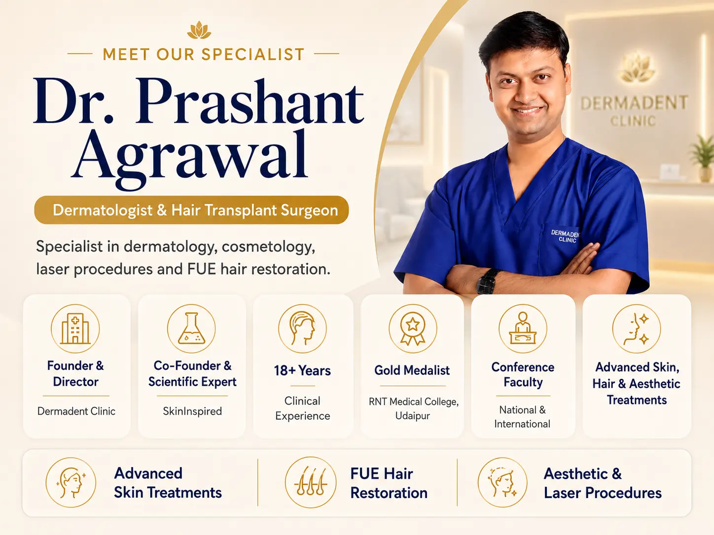 Dr Prashant Agrawal dermatologist and hair transplant surgeon at Dermadent Clinic Udaipur