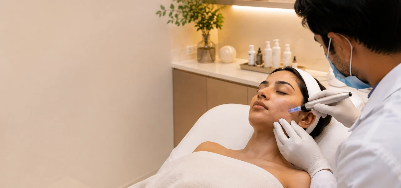 Derma Pen microneedling treatment in Udaipur at Dermadent Clinic