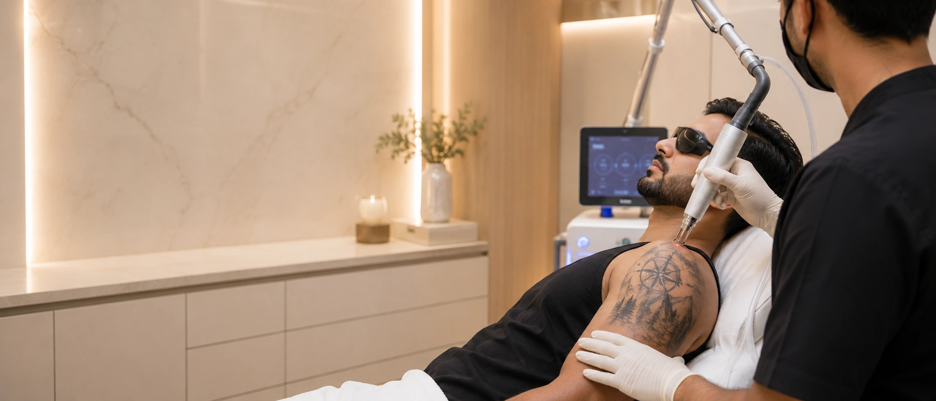 Laser tattoo removal treatment at Dermadent Clinic Udaipur