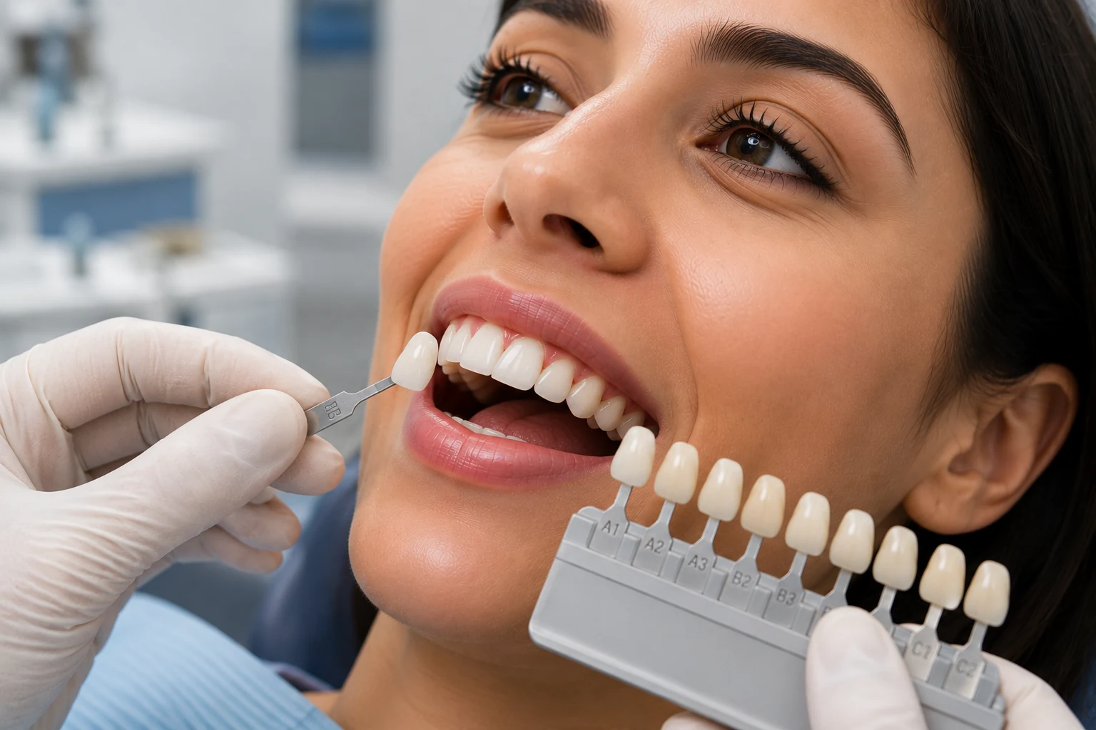 Porcelain veneers treatment at Dermadent Clinic