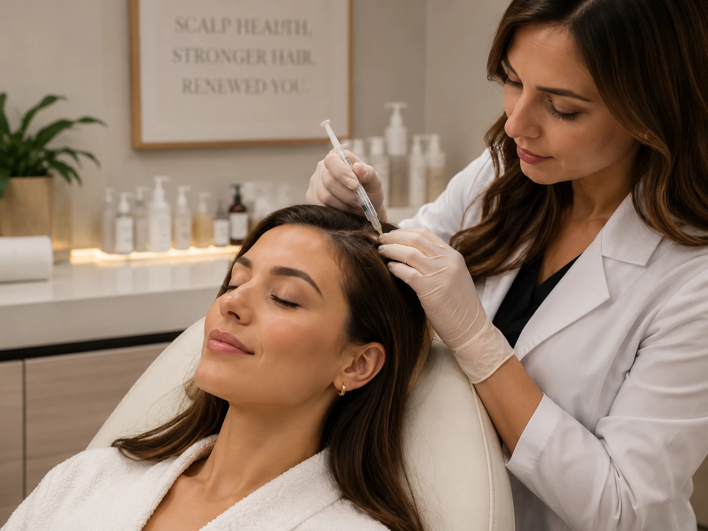 Scalp health assessment and treatment for hair concerns at Dermadent Clinic
